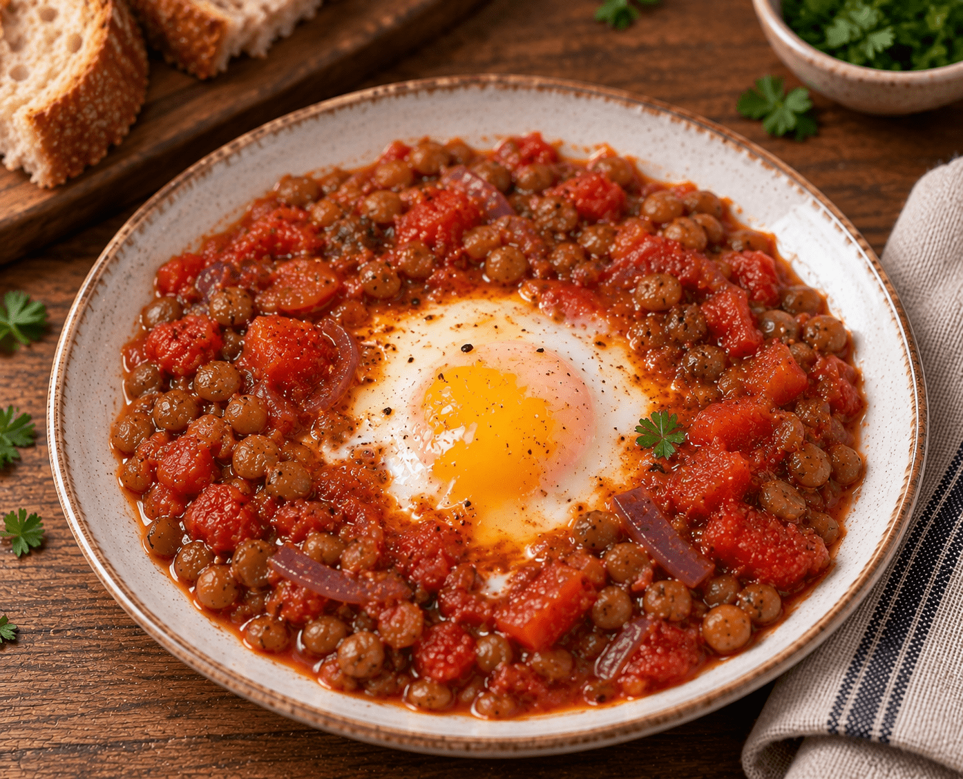 Eggplant and Lentil Shakshuka